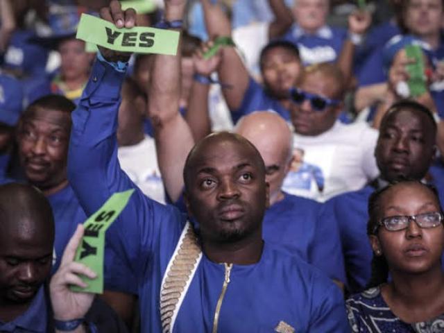 Former city of Tshwane mayor Solly Msimanga is seen voting at the Democratic Alliance (DA) federal congress in April 2018. Msimanga was Tshwane mayor from August 2016 to January 2019. Photo: AFP/GULSHAN KHAN