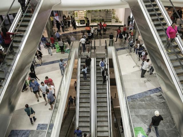 Customers during the official opening of the 'Mall of Africa' shopping centre in Midrand, South Africa