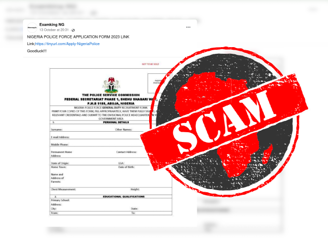 Nigeria police force recruitment scam